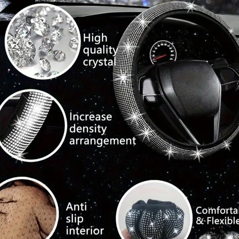 Sparkling Rhinestone Car decor set - Picture 3 of 9